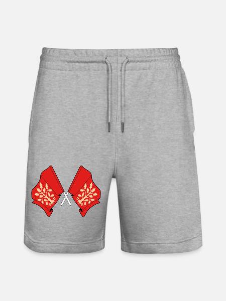 Crossed Flags of Agder Symbolic Design - Stanley/Stella Trainer Unisex Organic Jogging Shorts - heather grey