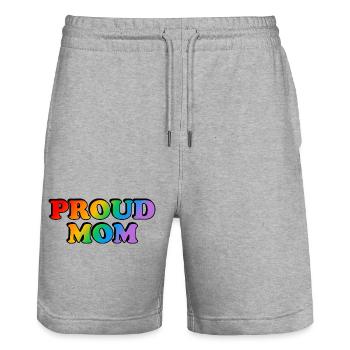Proud Mom LGBTQ rainbow LGBT pride month - Short de jogging bio TRAINER Stanley/Stella unisexe - gris chiné - Devant - Nik (191cm) & Marisol (170cm)