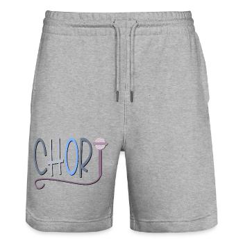 CHOR MIKROFON - HOBBY SINGEN - Stanley/Stella Unisex Bio Joggingshorts Trainer  - Grau meliert - Vorne - Nik (191cm) & Marisol (170cm)