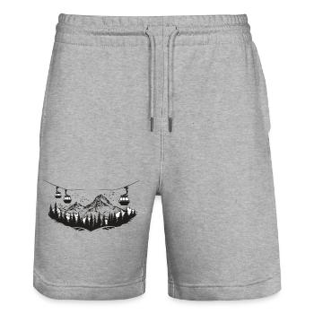 Mountain - Stanley/Stella Unisex Bio Joggingshorts Trainer  - Grau meliert - Vorne - Nik (191cm) & Marisol (170cm)