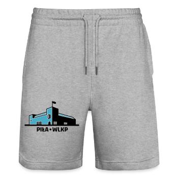 The City of Piła Wielkopolski and the Police School - Stanley/Stella Trainer Unisex Organic Jogging Shorts - heather grey - Front - Nik (191cm) & Marisol (170cm)