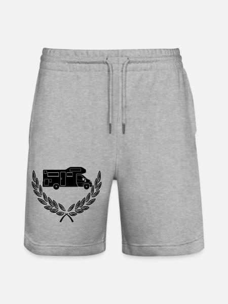 Wohnmobil im Lorbeerkranz - Stanley/Stella Unisex Bio Joggingshorts Trainer  - Grau meliert