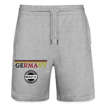 German Pride, drapeau de l’Allemagne - Short de jogging bio TRAINER Stanley/Stella unisexe - gris chiné - Devant - Nik (191cm) & Marisol (170cm)
