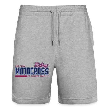 Riding Motocross - MX Riding - Stanley/Stella Trainer Unisex Organic Jogging Shorts - heather grey - Front - Nik (191cm) & Marisol (170cm)