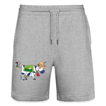 BAVARIAN UNICORN - Safari Travel Bavarian Food - Stanley/Stella Trainer Unisex Organic Jogging Shorts - heather grey - Front - Nik (191cm) & Marisol (170cm)