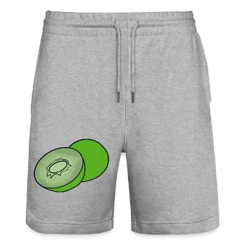 Délicieux fruit kiwi - Short de jogging bio TRAINER Stanley/Stella unisexe - gris chiné - Devant - Nik (191cm) & Marisol (170cm)