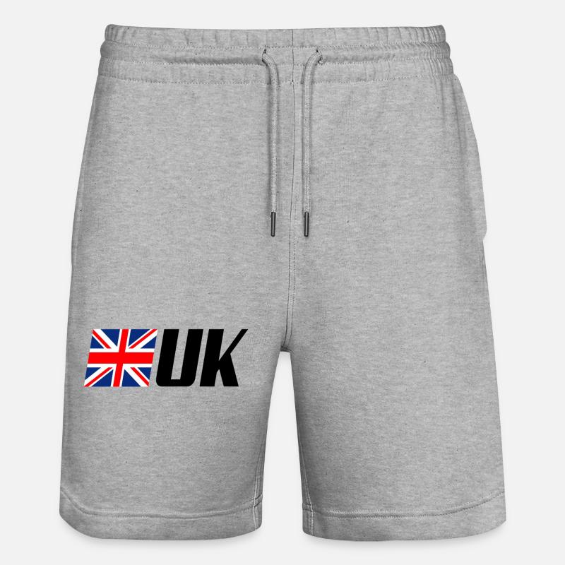 Drapeau officiel du Royaume-Uni - Short de jogging bio TRAINER Stanley/Stella unisexe - gris chiné