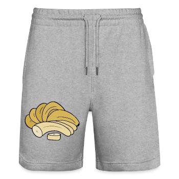 Délicieux fruit banane - Short de jogging bio TRAINER Stanley/Stella unisexe - gris chiné - Devant - Nik (191cm) & Marisol (170cm)