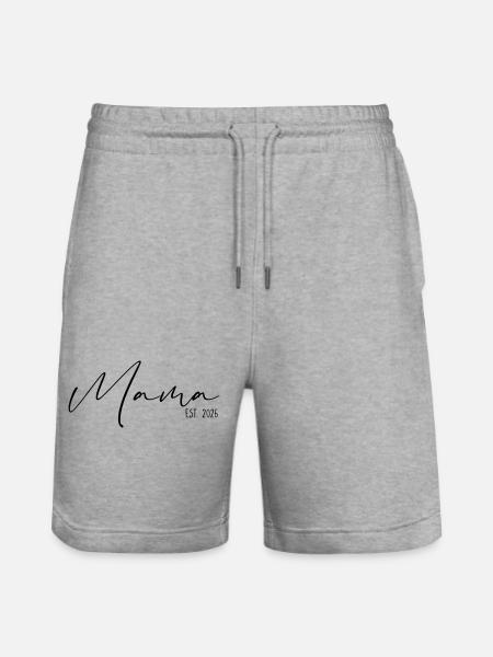 Mama est 2026 - Stanley/Stella Unisex Bio Joggingshorts Trainer - Grau meliert
