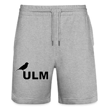 Ulmer Spatz Linsen mit Spatzla Schwabisch - Stanley/Stella Unisex Bio Joggingshorts Trainer  - Grau meliert - Vorne - Nik (191cm) & Marisol (170cm)