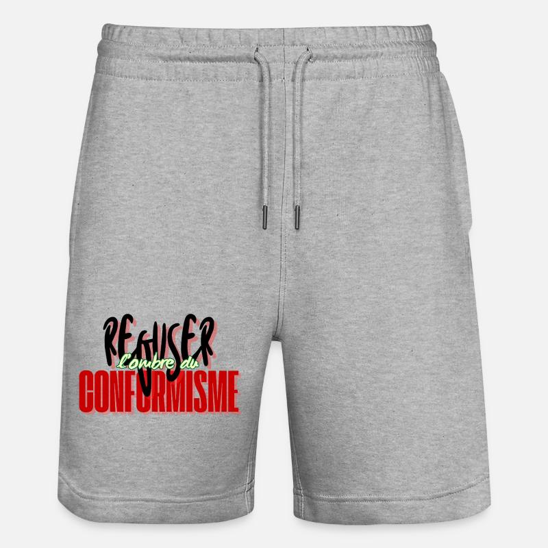 Refusing conformism - Stanley/Stella Trainer Unisex Organic Jogging Shorts - heather grey