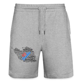 Fier d’être Vendéen – Cœur en Vendée – 85 - Short de jogging bio TRAINER Stanley/Stella unisexe - gris chiné - Devant - Nik (191cm) & Marisol (170cm)