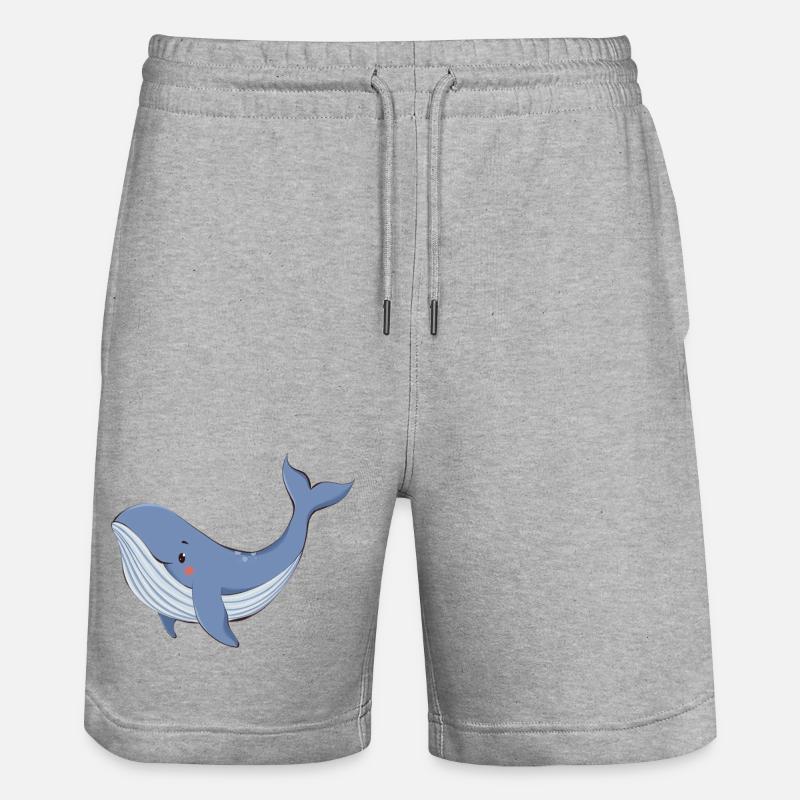 Baleine bleue - Short de jogging bio TRAINER Stanley/Stella unisexe - gris chiné