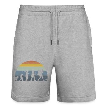 Die Evolution des Silhouettendesigns der Menschheit - Stanley/Stella Unisex Bio Joggingshorts Trainer  - Grau meliert - Vorne - Nik (191cm) & Marisol (170cm)