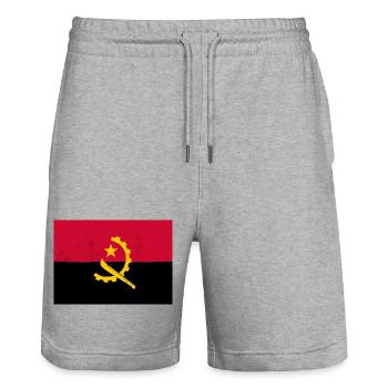 Die Flagge Angolas – ein Symbol des Nationalstolzes - Stanley/Stella Unisex Bio Joggingshorts Trainer  - Grau meliert - Vorne - Nik (191cm) & Marisol (170cm)