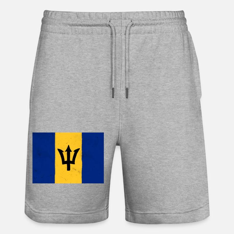 Drapeau de la Barbade - Short de jogging bio TRAINER Stanley/Stella unisexe - gris chiné