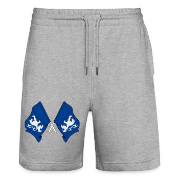 Halland, Suède – Fierté croisée - Short de jogging bio TRAINER Stanley/Stella unisexe - gris chiné - Devant - Nik (191cm) & Marisol (170cm)