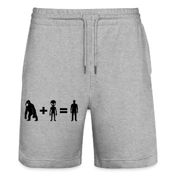 Evolution 2.0 by Falsches Design - Stanley/Stella Unisex Bio Joggingshorts Trainer  - Grau meliert - Vorne - Nik (191cm) & Marisol (170cm)