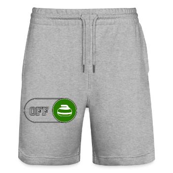 Curling-Modus - für einen Fan dieser Wintersportart - Stanley/Stella Unisex Bio Joggingshorts Trainer  - Grau meliert - Vorne - Nik (191cm) & Marisol (170cm)