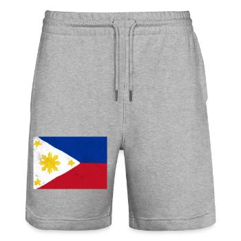 Drapeau des Philippines – Culture et indépendance - Short de jogging bio TRAINER Stanley/Stella unisexe - gris chiné - Devant - Nik (191cm) & Marisol (170cm)