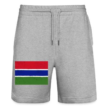 Le drapeau de la Gambie – un symbole d’unité - Short de jogging bio TRAINER Stanley/Stella unisexe - gris chiné - Devant - Nik (191cm) & Marisol (170cm)