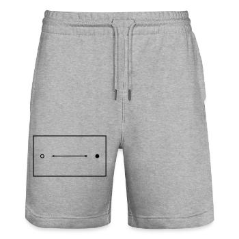 elli arrow - Stanley/Stella Trainer Unisex Organic Jogging Shorts - heather grey - Front - Nik (191cm) & Marisol (170cm)