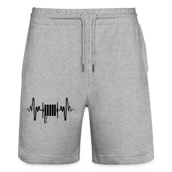 Tuyau d’incendie Heart Line - Short de jogging bio TRAINER Stanley/Stella unisexe - gris chiné - Devant - Nik (191cm) & Marisol (170cm)
