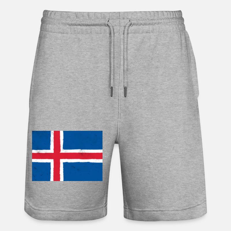 Drapeau de l’Islande - Short de jogging bio TRAINER Stanley/Stella unisexe - gris chiné