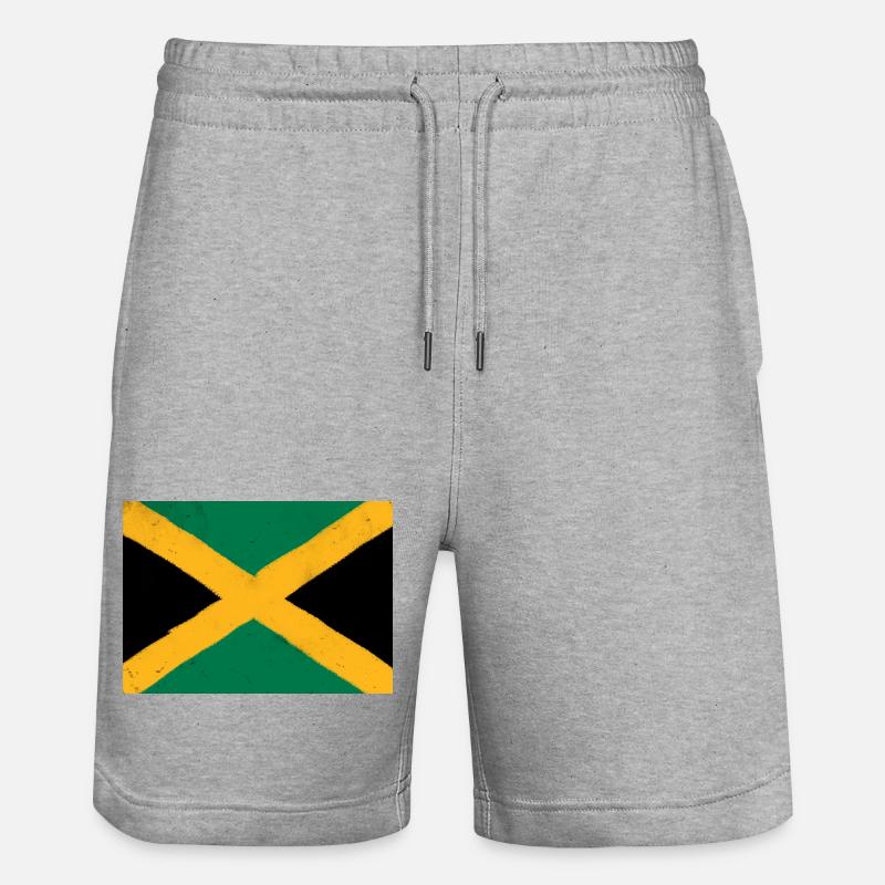 Drapeau de la Jamaïque - Short de jogging bio TRAINER Stanley/Stella unisexe - gris chiné