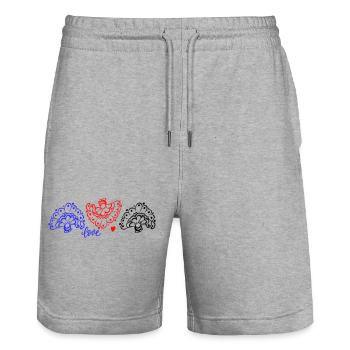 Ornements Fantaisie - Short de jogging bio TRAINER Stanley/Stella unisexe - gris chiné - Devant - Nik (191cm) & Marisol (170cm)