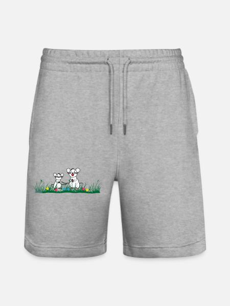 im Gras - Stanley/Stella Unisex Bio Joggingshorts Trainer - Grau meliert