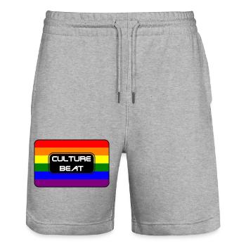 La culture bat le logo de la fierté - Short de jogging bio TRAINER Stanley/Stella unisexe - gris chiné - Devant - Nik (191cm) & Marisol (170cm)