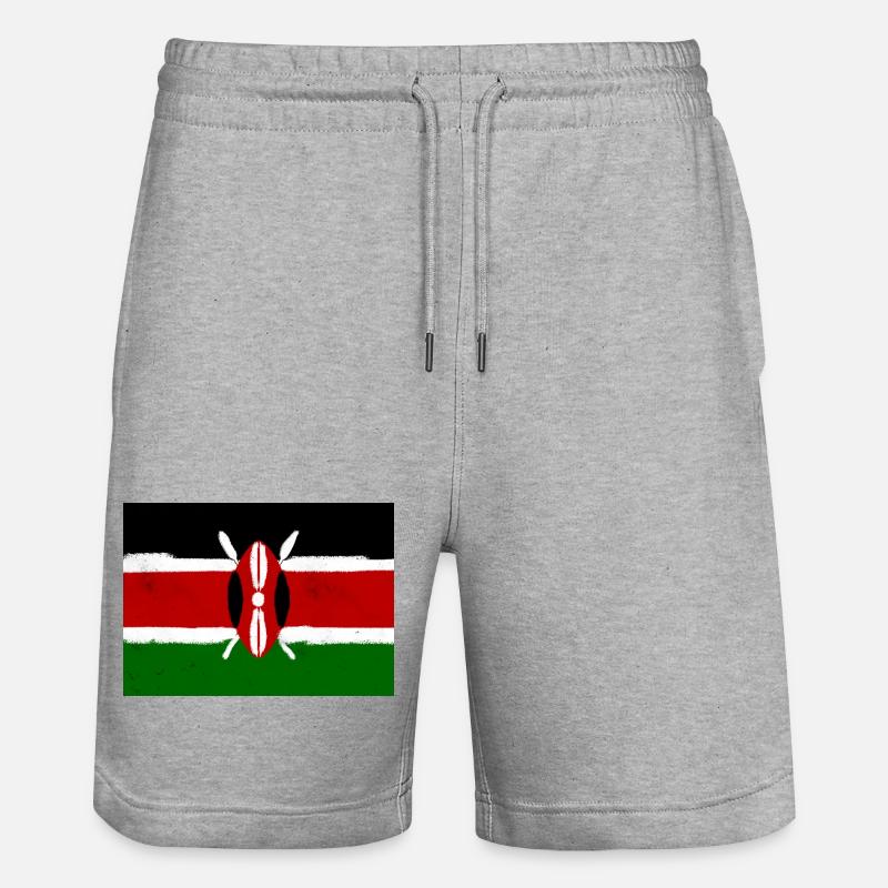 Drapeau du Kenya - Short de jogging bio TRAINER Stanley/Stella unisexe - gris chiné