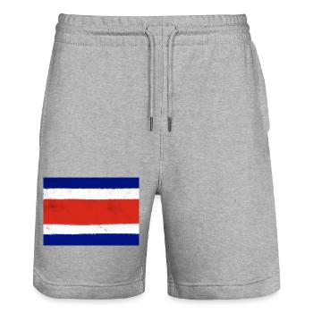 Drapeau du Costa Rica - Short de jogging bio TRAINER Stanley/Stella unisexe - gris chiné - Devant - Nik (191cm) & Marisol (170cm)