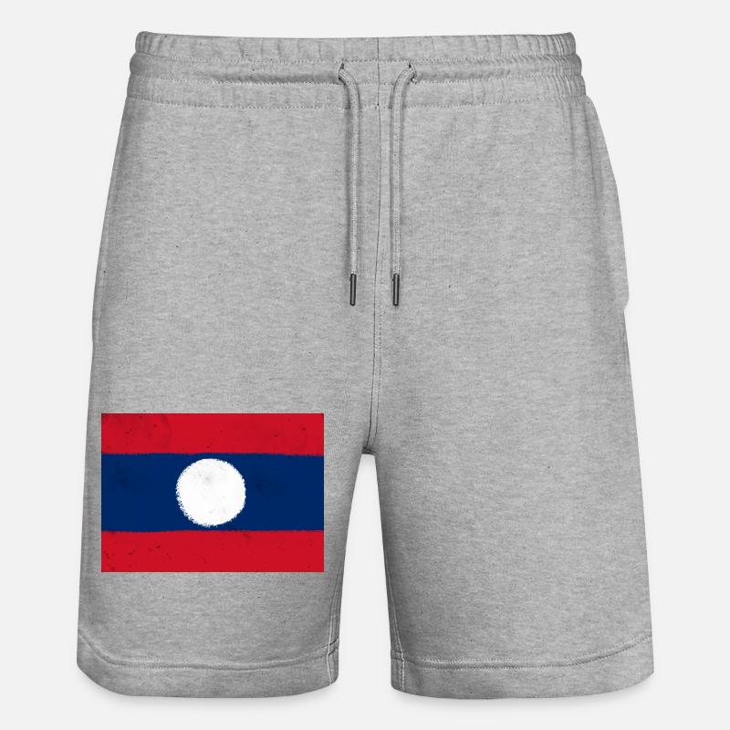 Drapeau du Laos - Short de jogging bio TRAINER Stanley/Stella unisexe - gris chiné