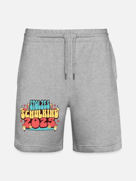 Stolzes Schulkind 2025 - Stanley/Stella Unisex Bio Joggingshorts Trainer - Grau meliert