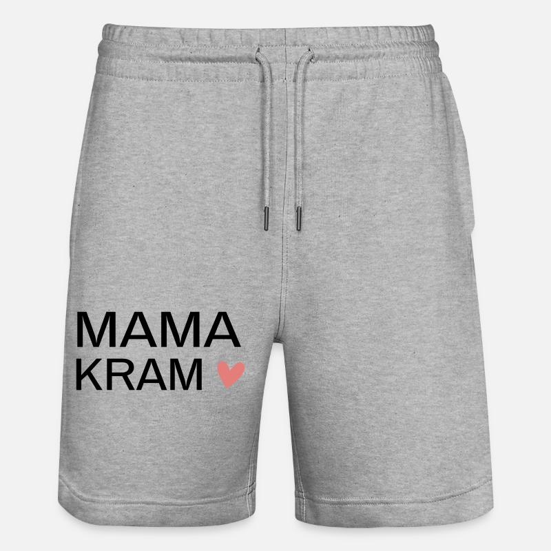 MAMA KRAM! Personalisierbar - Stanley/Stella Unisex Bio Joggingshorts Trainer - Grau meliert