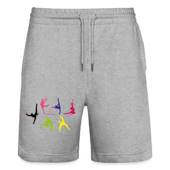 Gymnastique rythmique - Short de jogging bio TRAINER Stanley/Stella unisexe - gris chiné - Devant - Nik (191cm) & Marisol (170cm)