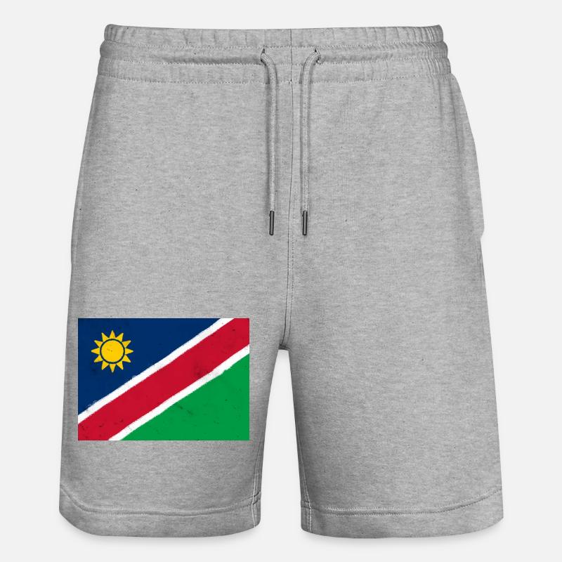 Flagge von Namibia - Stanley/Stella Unisex Bio Joggingshorts Trainer  - Grau meliert