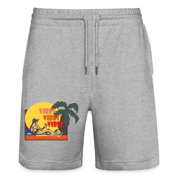 Summer - Stanley/Stella Trainer Unisex Organic Jogging Shorts - heather grey - Front - Nik (191cm) & Marisol (170cm)