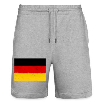 Drapeau de l’Allemagne - Short de jogging bio TRAINER Stanley/Stella unisexe - gris chiné - Devant - Nik (191cm) & Marisol (170cm)