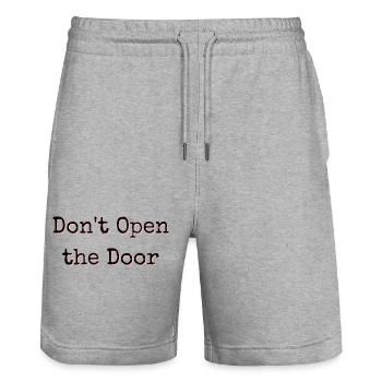 Don't Open the Door - Gruseliger Horror Schriftzug - Stanley/Stella Unisex Bio Joggingshorts Trainer  - Grau meliert - Vorne - Nik (191cm) & Marisol (170cm)