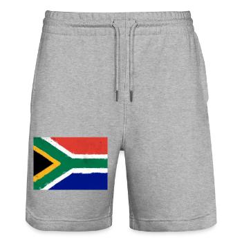 Drapeau de l’Afrique du Sud - Short de jogging bio TRAINER Stanley/Stella unisexe - gris chiné - Devant - Nik (191cm) & Marisol (170cm)