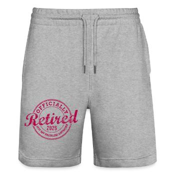 Officially Retired 2026 Not My Problem Anymore - Stanley/Stella Unisex Bio Joggingshorts Trainer  - Grau meliert - Vorne - Nik (191cm) & Marisol (170cm)