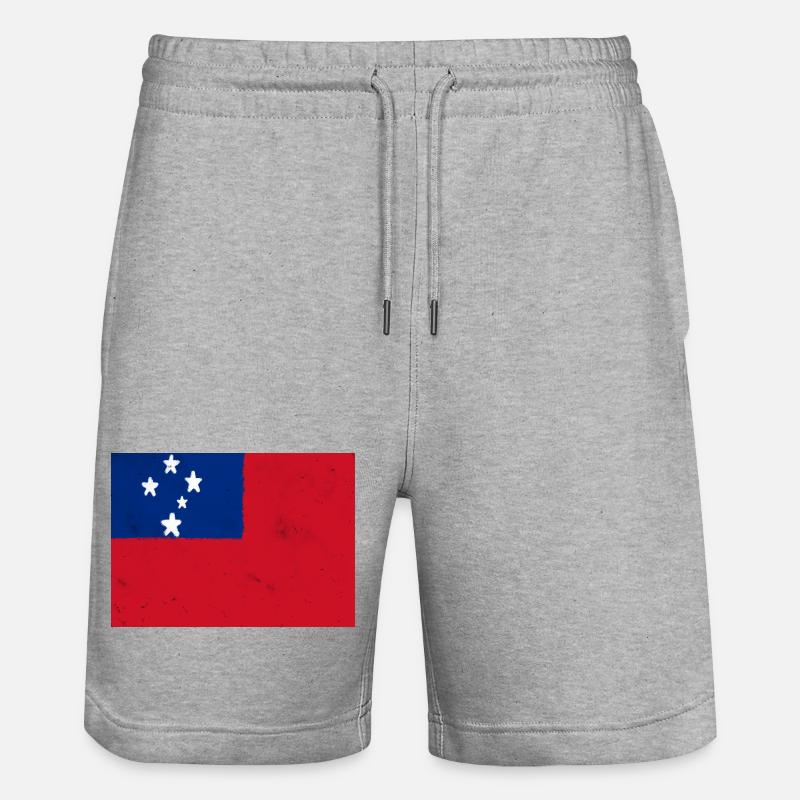 Drapeau des Samoa - Short de jogging bio TRAINER Stanley/Stella unisexe - gris chiné