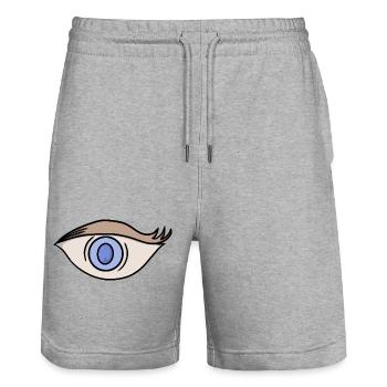 Vibrant blue eye - Stanley/Stella Trainer Unisex Organic Jogging Shorts - heather grey - Front - Nik (191cm) & Marisol (170cm)