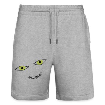 Ein lächelndes Gesicht das deine Sorgen vertreibt - Stanley/Stella Unisex Bio Joggingshorts Trainer  - Grau meliert - Vorne - Nik (191cm) & Marisol (170cm)