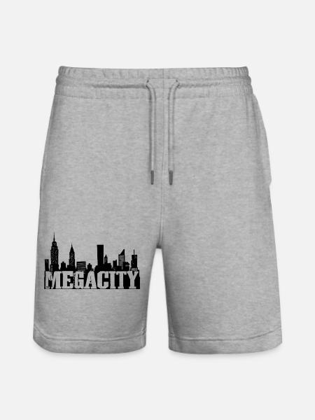 The Black Megalopolis - Stanley/Stella Trainer Unisex Organic Jogging Shorts - heather grey