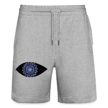 schützendes Auge - Stanley/Stella Unisex Bio Joggingshorts Trainer  - Grau meliert - Vorne - Nik (191cm) & Marisol (170cm)