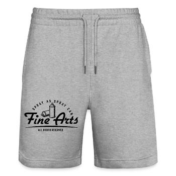 Spray sous forme de bombe aérosol - Fine Arts - Short de jogging bio TRAINER Stanley/Stella unisexe - gris chiné - Devant - Nik (191cm) & Marisol (170cm)